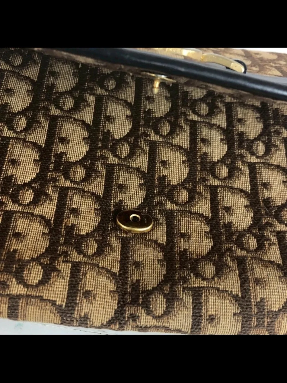Dior Brown Monogram Crossbody with Gold Chain